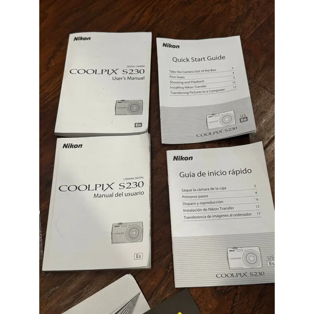 Nikon Coolpix S230 Users Manual & Quick Start Guide Booklets & Software CD Rom
